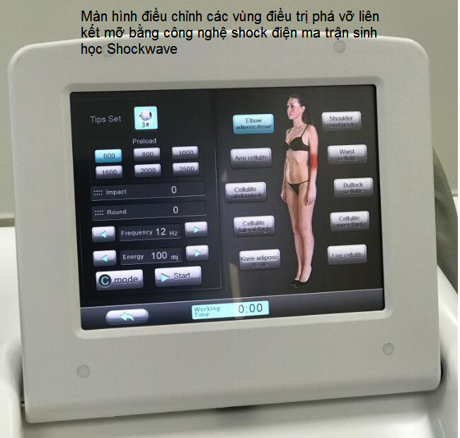 Công nghệ phá mỡ bằng shock dien ma tran sinh hoc - Y Khoa Kim Minh Man hinh hoat dong cua phuong phap pha mo shock dien ma tran sinh hoc Coolwave - Y khoa Kim Minh