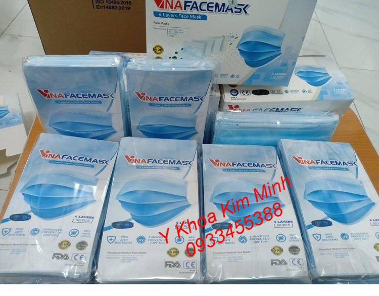 Khẩu trang y tế 4 lớp giá sỉ Vinafacemask - Y Khoa Kim Minh
