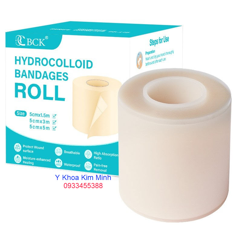 Miếng dán hút dịch dạng cuộn Hydrocolloid