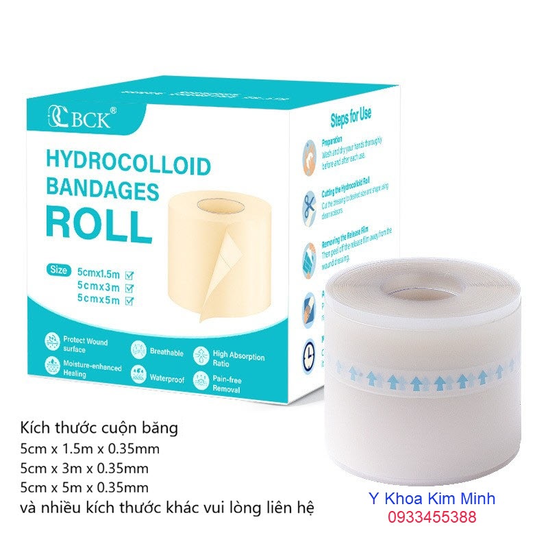 Cuộc gạc nhân tạo hút dịch hydrocolloid có 22 kích thước sử dụng tùy theo vị trí và kích thước của vết thương