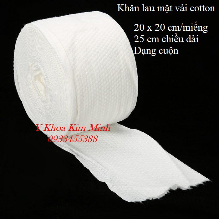 Khăn vải lau mặt cotton dạng cuộn 25m chất lương cao dùng cho thẩm mỹ viện spa - Y khoa Kim Minh