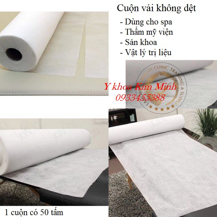 Cuộn vải không dệt lót giường massage spa dùng 1 lần, không thấm nước khi dùng - Y khoa Kim Minh