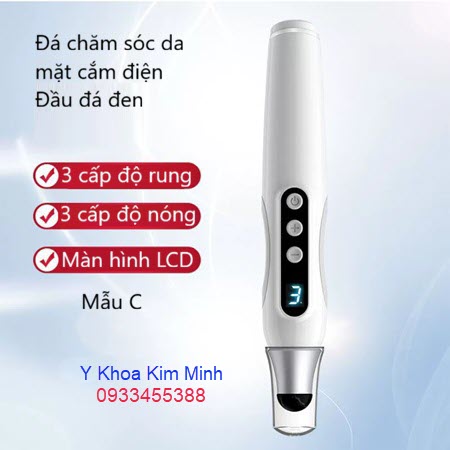 Đá massage chăm sóc da mặt cắm điện đầu đá đen mẫu C