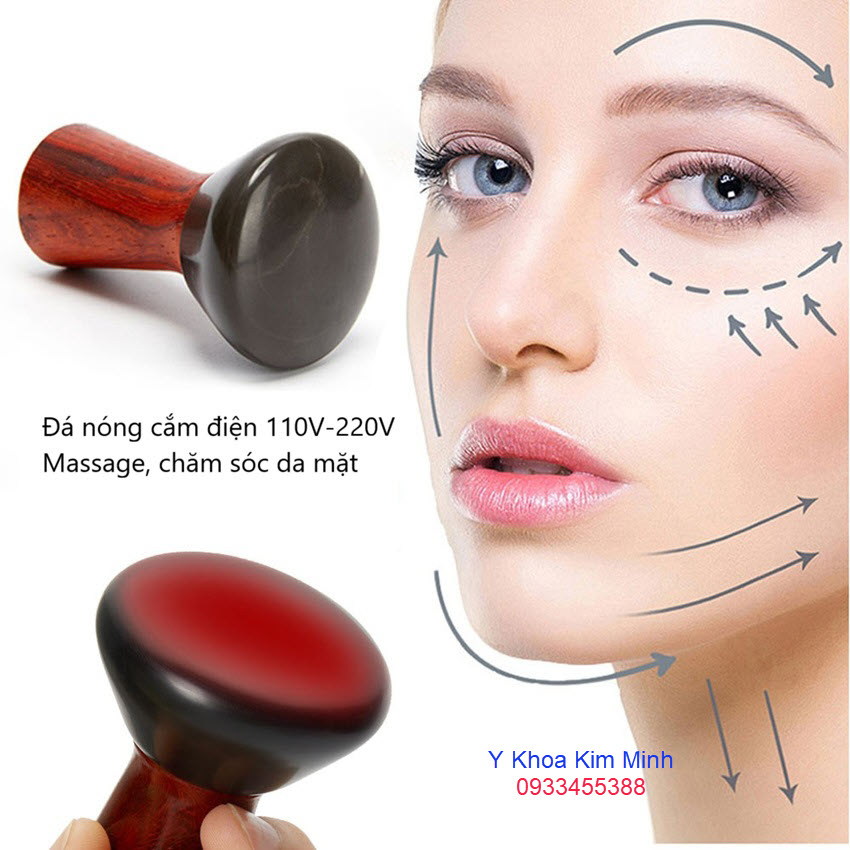 Đá nóng massage cắm điện chăm sóc da mặt 110V - 220V 5 cấp nhiệt nóng