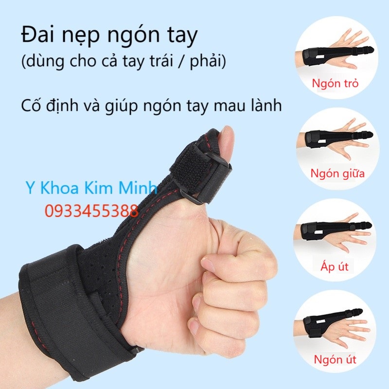 Đai nẹp cố định ngón tay trái phải bị bong gân, đứt dây chằng, gãy xương trẻ em, người lớn