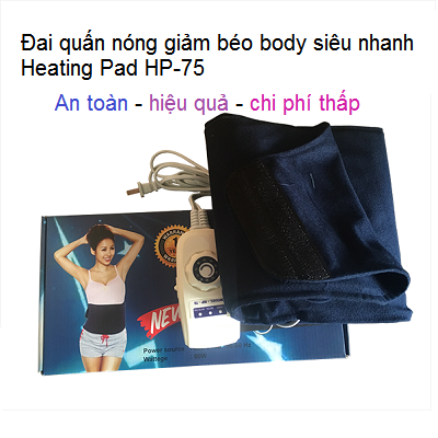 Đai quấn nóng nhiệt giảm béo Heating Pad HP75 kết hợp với tinh dầu, gel đánh tan mỡ bụng - Y khoa Kim Minh