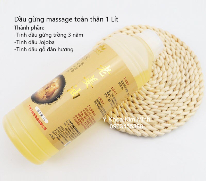 Tinh dầu gừng massage toàn thân dung tích 1 lít