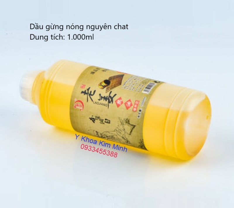 Dầu gừng nóng nguyên chất dùng trị liệu cạo gió giác hơi, xoa bóp, massage day ấn huyệt đạo giải phong hàn