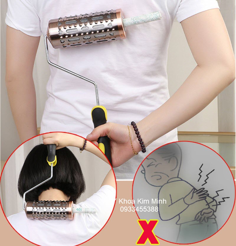 Dùng con lăn nhang ngải cứu điếu chữa đau lưng cột sống, giảm đau mỏi cổ vai gáy