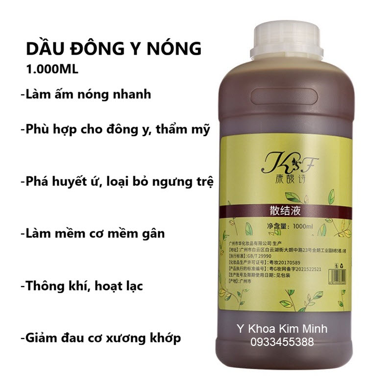 Dầu đông y nóng dùng để massage giảm đau nhức cơ xương khớp, giảm đau cổ vai gáy