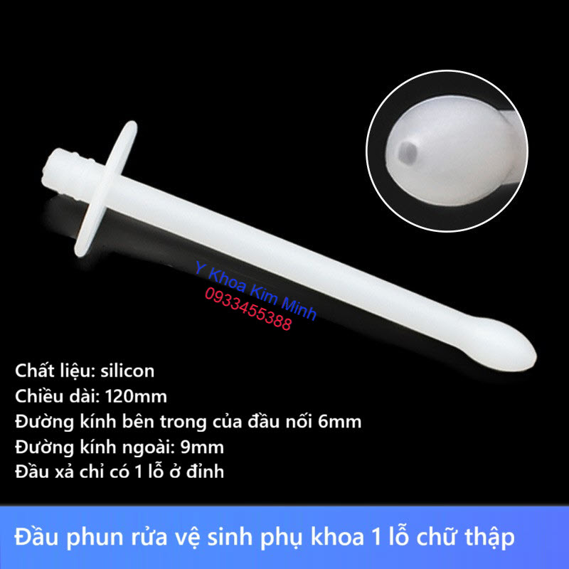 Đầu vệ sinh phun rửa phụ khoa âm đạo bằng silicon 1 lỗ chữ thập