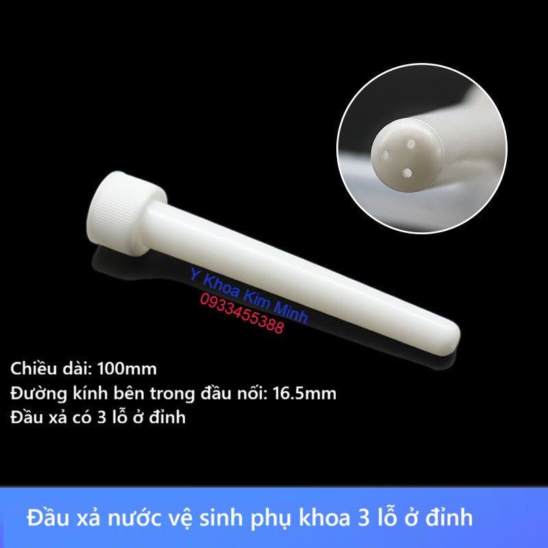Đầu xả nước vệ sinh phụ khoa có 3 lỗ ở đỉnh bằng silicon