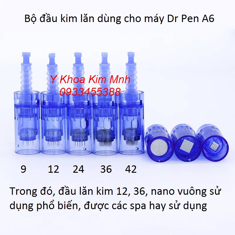 Đầu lăn kim 12, 36, đầu kim nano của máy Dr Pen A6 bán giá sỉ tại Y Khoa Kim Minh