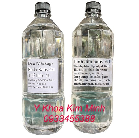 Tinh dầu massage baby oil chất massage body và mặt, dùng cho ngành dưỡng sinh trị liệu và chăm sóc da