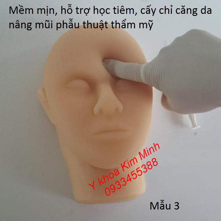 Đầu người giả bằng silicon dùng học nâng mũi, tiêm filler, lăn kim phẫu thuật thẩm mỹ - Y khoa Kim Minh