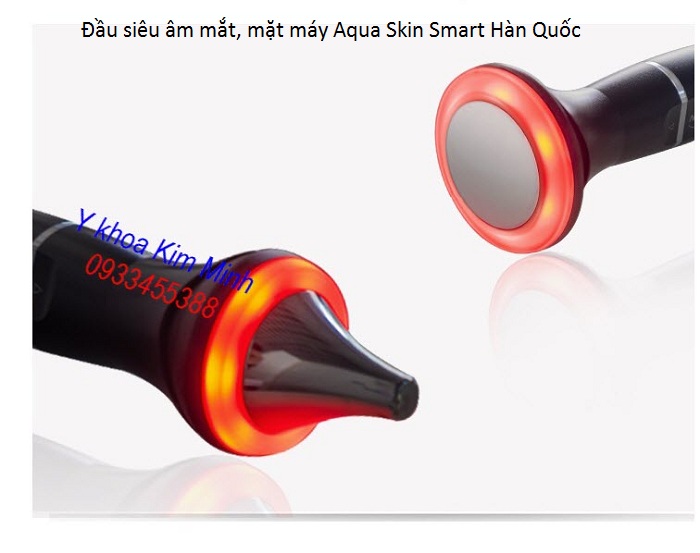 Đầu siêu âm mặt mắt có đèn ánh sáng sinh học bio Led của máy AquaSkin Smart Hàn Quốc - Y khoa Kim Minh