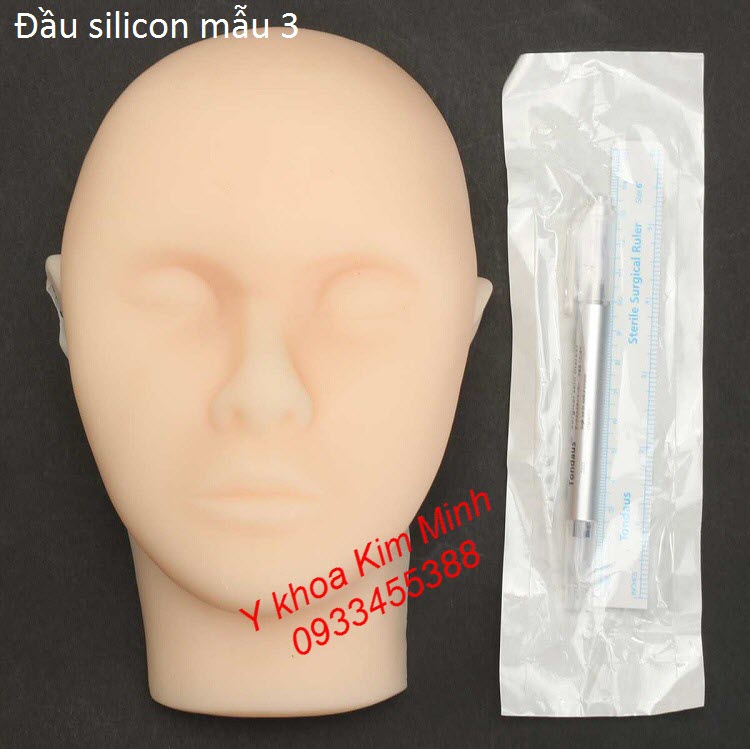 Đầu silicon mẫu 3 dùng thực hành phẫu thuật thẩm mỹ - Y khoa Kim Minh