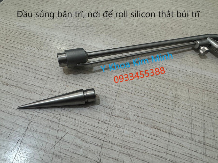 Đầu dụng cụ để roll silicon gắn vào súng thắt búi trĩ ngoại