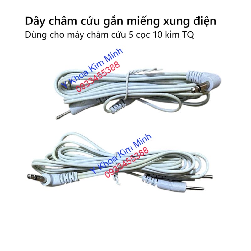 Dây điện cực gắn miếng dán xung điện máy châm cứu 5 cọc 10 kim trung quốc
