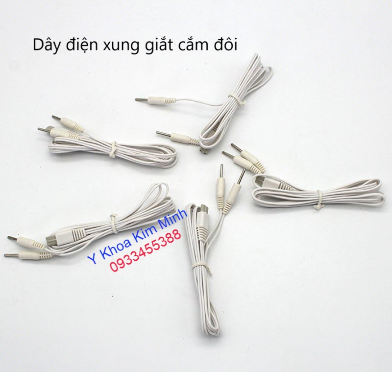 Dây điện xung giắt cắm đôi máy châm cứu