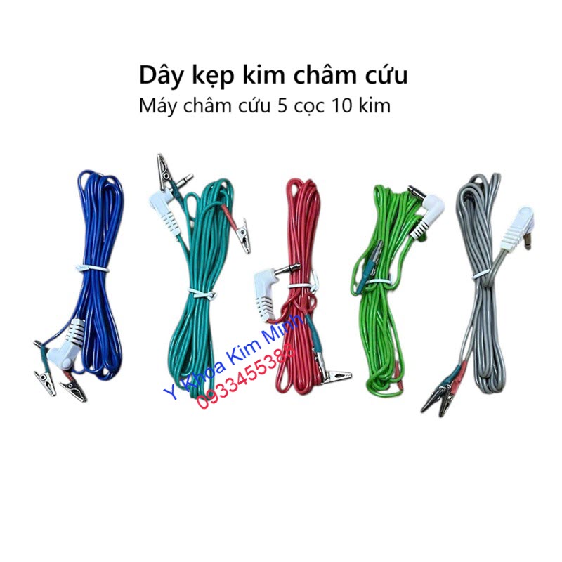 Dây kẹp kim châm cứu máy điện châm 5 cọc 10 kim Trung Quốc
