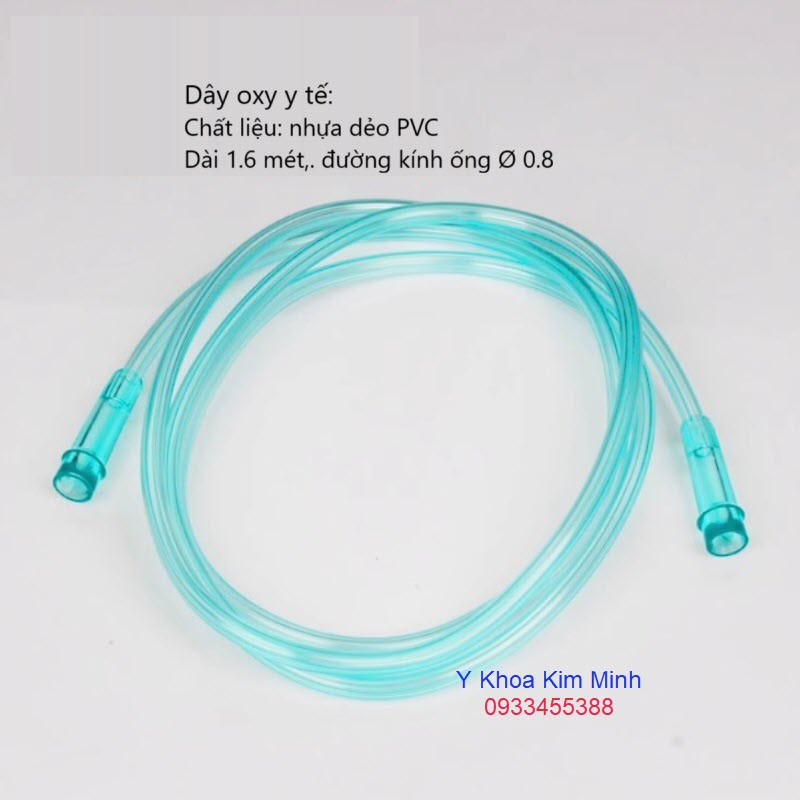 Dây oxy nối máy phun khí dung với mặt nạ và bầu xông khí dung