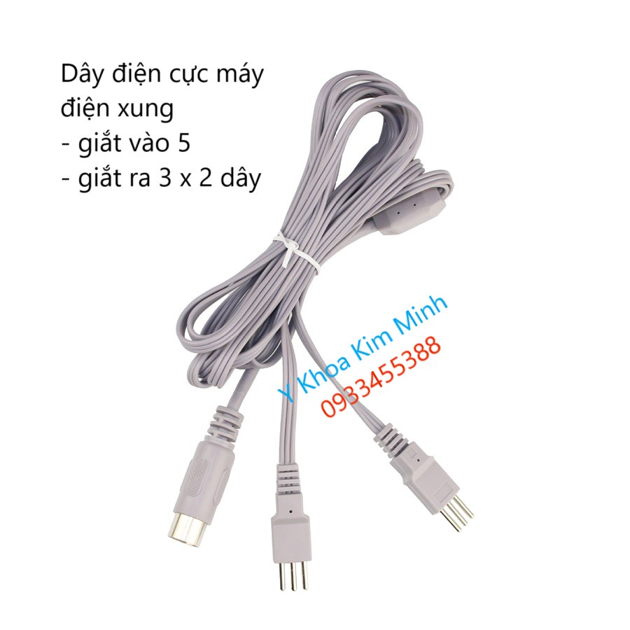 Dây xung điện nối với máy DDS, máy trung tần, máy BA-2008II, máy chạy điện sinh học