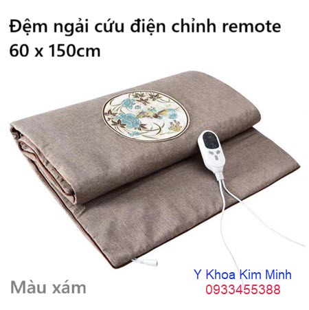 Đệm xong ngải cứu điện chỉnh remote 60 x 150cm màu xám