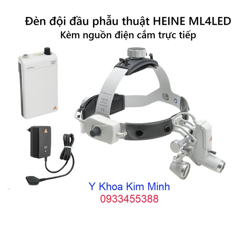 Đèn đội đầu phẫu thuật HEINE ML4LED điện cắm trực tiếp