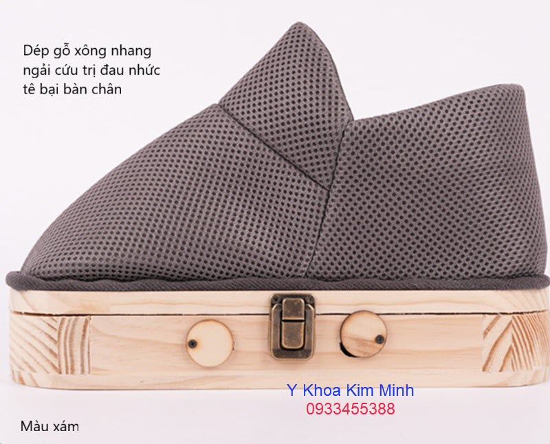 Dép gỗ xông nhang ngải cứu điều trị đau tê nhức bàn chân