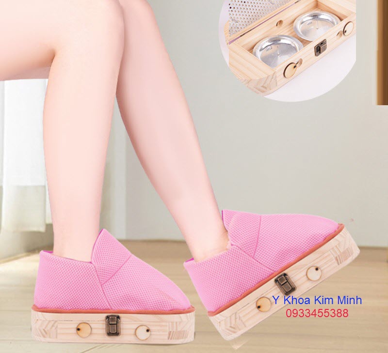 Dép xông nhang ngải cứu dùng điều trị tê nhức bàn chân, tê chân