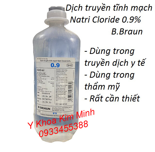 Chai dịch truyền tĩnh mạch Natri Cloride 0.9% 500ml B.Braun