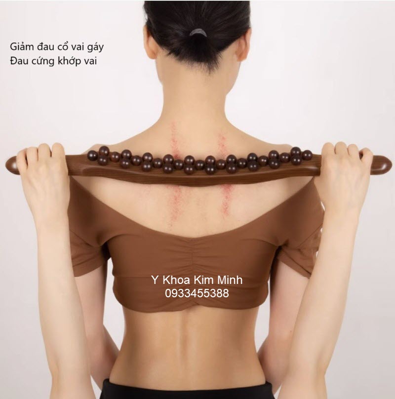 Cây lăn gỗ 3 hàng điều trị đau cổ vai gáy, cứng khớp vai, viêm đau cột sống cổ