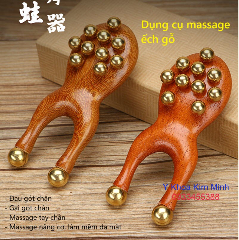 Dụng cụ massage gỗ hình con ếch dùng điều trị gai gót chân, đau gót chân, mở huyệt đạo ngón chân, điều trị tê đau nhức tay chân, mở huyệt đạo vùng mặt