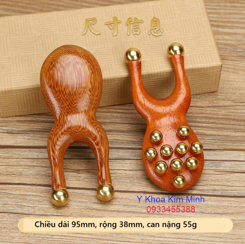 Dụng cụ massage ếch gỗ, đầu massage bọc đồng có tính năng điều trị gai gót chân, đau gót chân, đau khớp cổ tay, trị liệu mắt mặt giảm nếp nhăn