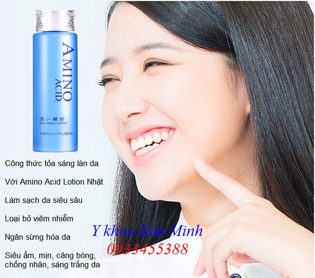 Amino Acid Lotion dạng sữa chuyên trẻ hóa sáng mịn da - Y khoa Kim Minh Dưỡng chất nuôi dưỡng sáng da, làm sạch da, chống viêm Amino Acid Lotion Nhật Bản - Y Khoa Kim Minh