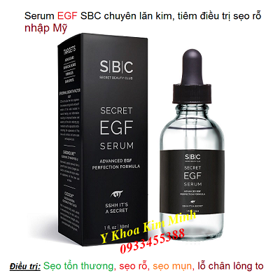 EGF SBC Mỹ chuyên lăn kim trị sẹo rỗ - Y khoa Kim Minh EGF SBC Mỹ chuyên lăn kim điều trị sẹo, làm mịn da, căng bóng da rất tốt - Y khoa Kim Minh