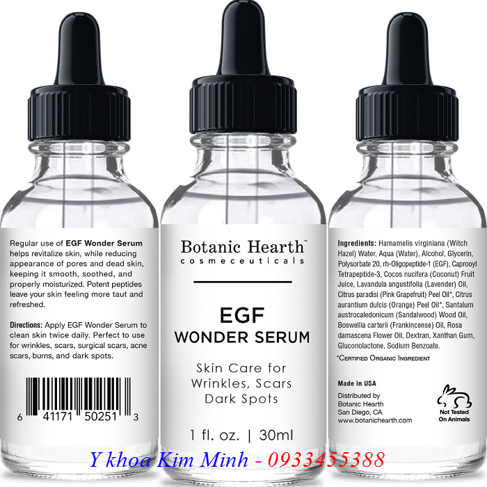 Dòng huyết thanh chuyên lăn kim trị sẹo, làm mịn căng bóng da Wonder EGF Serum - Y khoa Kim Minh Lan kim, tiem cang bong, lan kim tay tri seo ro bang huyet thanh EGF Wonder - Y khoa Kim Minh