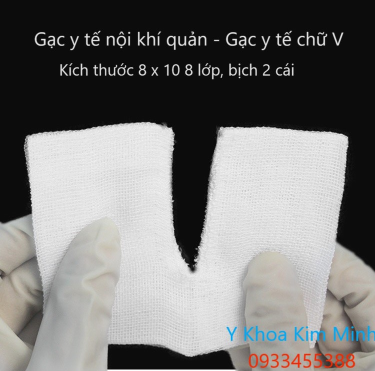 Gạc y tế tiệt trùng 8 x 10 8 lớp dùng đắp bảo vệ vết thương nội khí quản