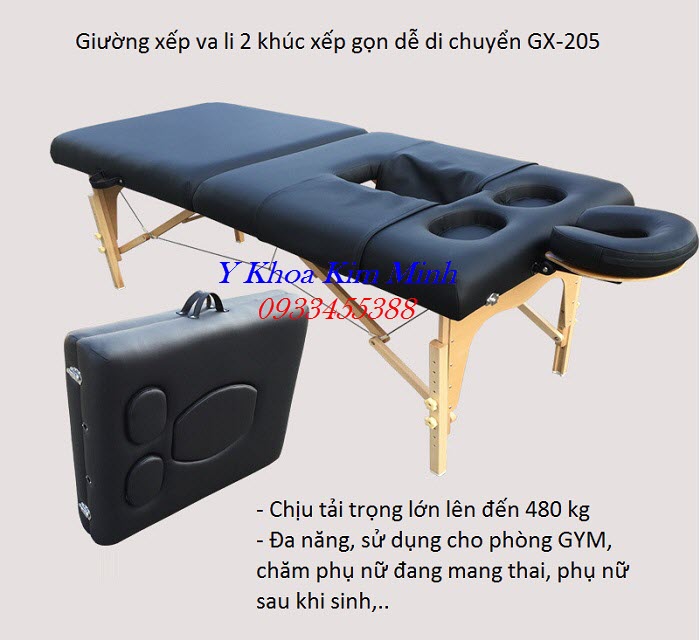 Giường xếp vali massage body 2 mảnh chuyên dùng massage body cho bà bầu - Y khoa Kim Minh