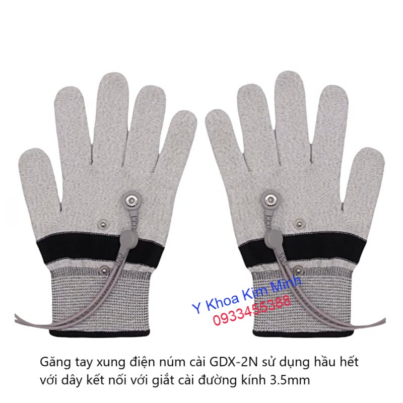 Găng tay vật lý trị liệu dùng cho máy điện xung điều trị tê nhức, viêm nhức, đau nhức bàn tay ngón tay