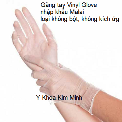 Găng tay không bột Vinyl hộp 50 đôi Mã Lai - Y khoa Kim Minh