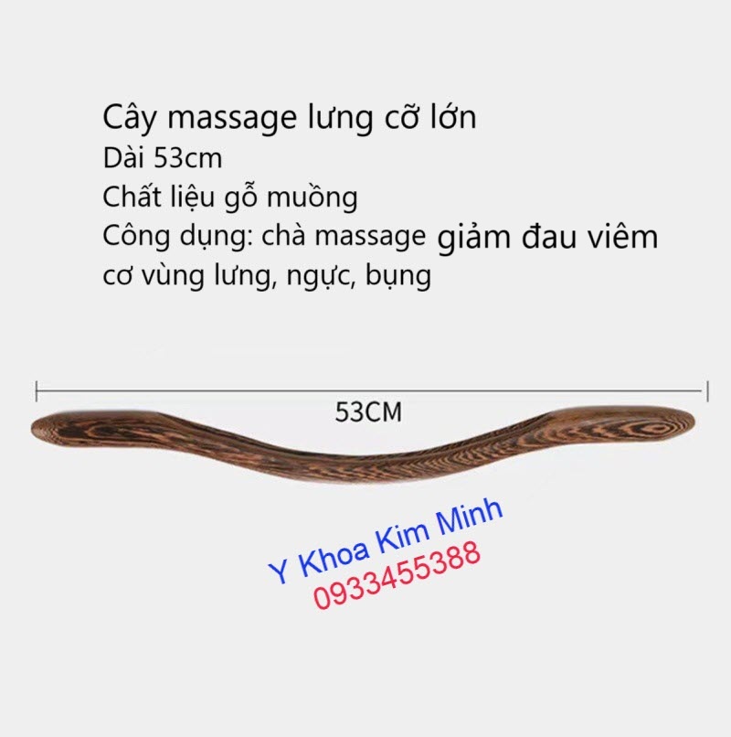 Gậy massage lưng 53cm sử dụng để chà mát xa vùng lưng cổ ngực bụng