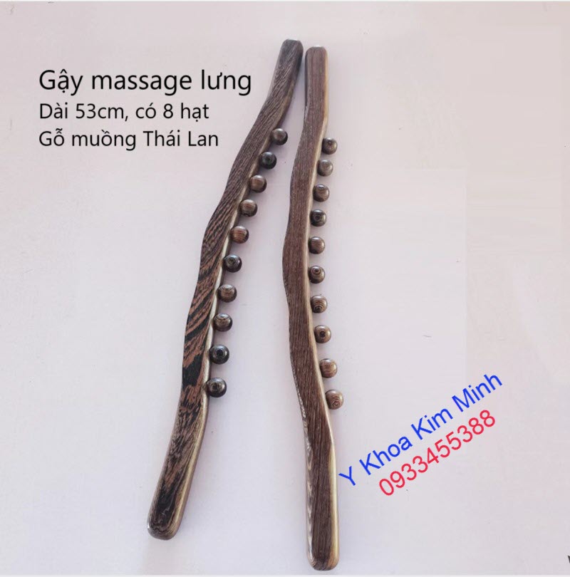 Gậy massage lưng gỗ có hạt dài 53cm