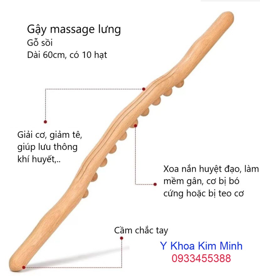 Gậy massage lưng, chà lưng, giải cơ, giảm đau nhức tê bại gỗ sồi giá rẻ