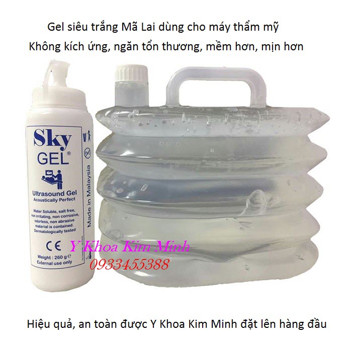 Gel sieu âm trắng Mã Lai Sky Gel 5 lít/can bán tại Tp Hồ Chí Minh - Y khoa Kim Minh