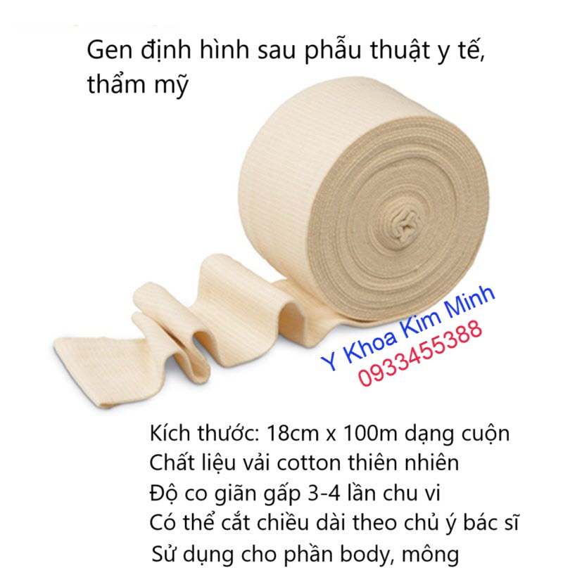 Gen bó cố định vết thương sau phẫu thuật y tế thẩm mỹ dùng cho phần ngực bụng mông