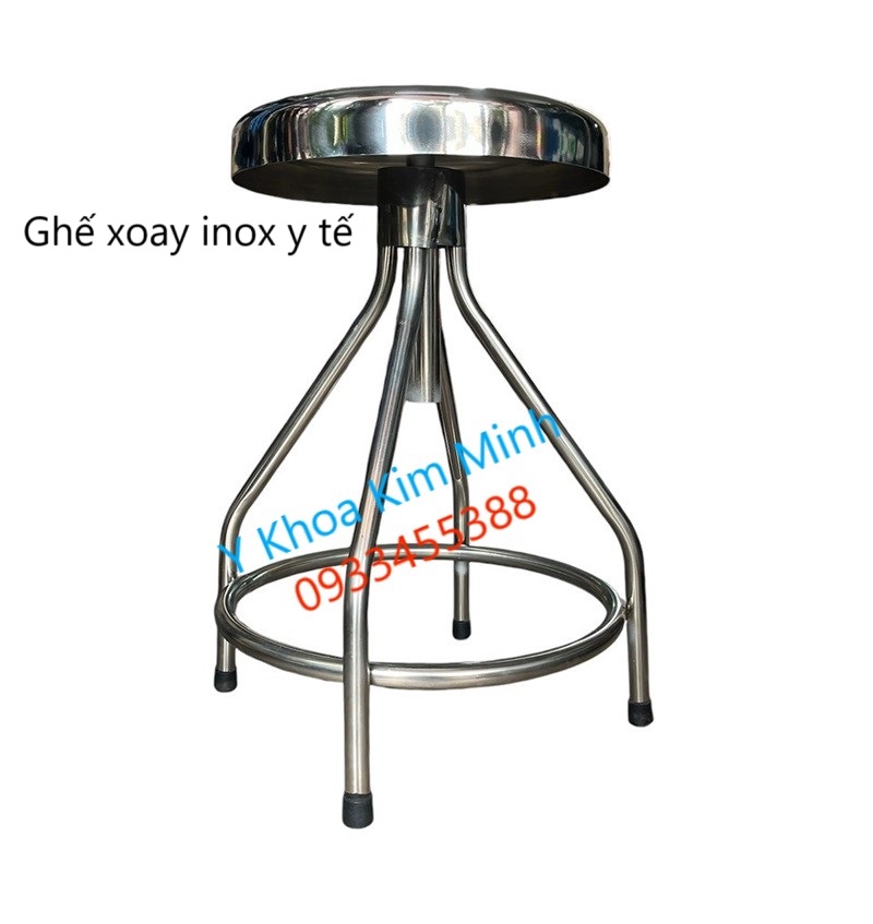 Ghế xoay inox y tế dùng cho bác sĩ y tá khám bệnh