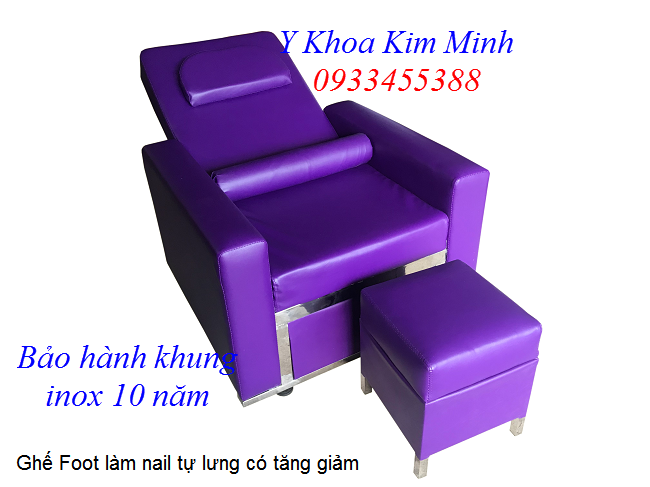 Ghế foot làm nail và spa có tăng giảm nệm tựa lưng GN-3T - Y khoa Kim Minh 0933455388
