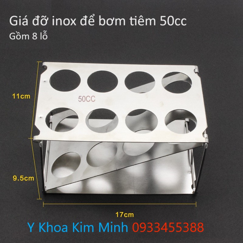 Giá đỡ inox để bơm tiêm 50cc hút mỡ tự thân